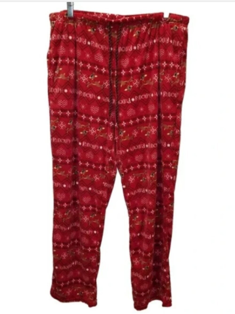 The Rudolph Co Size 12-14 Lounge Pants / Pajamas Stretch Soft Reindeer Red Xmas - Picture 3 of 11